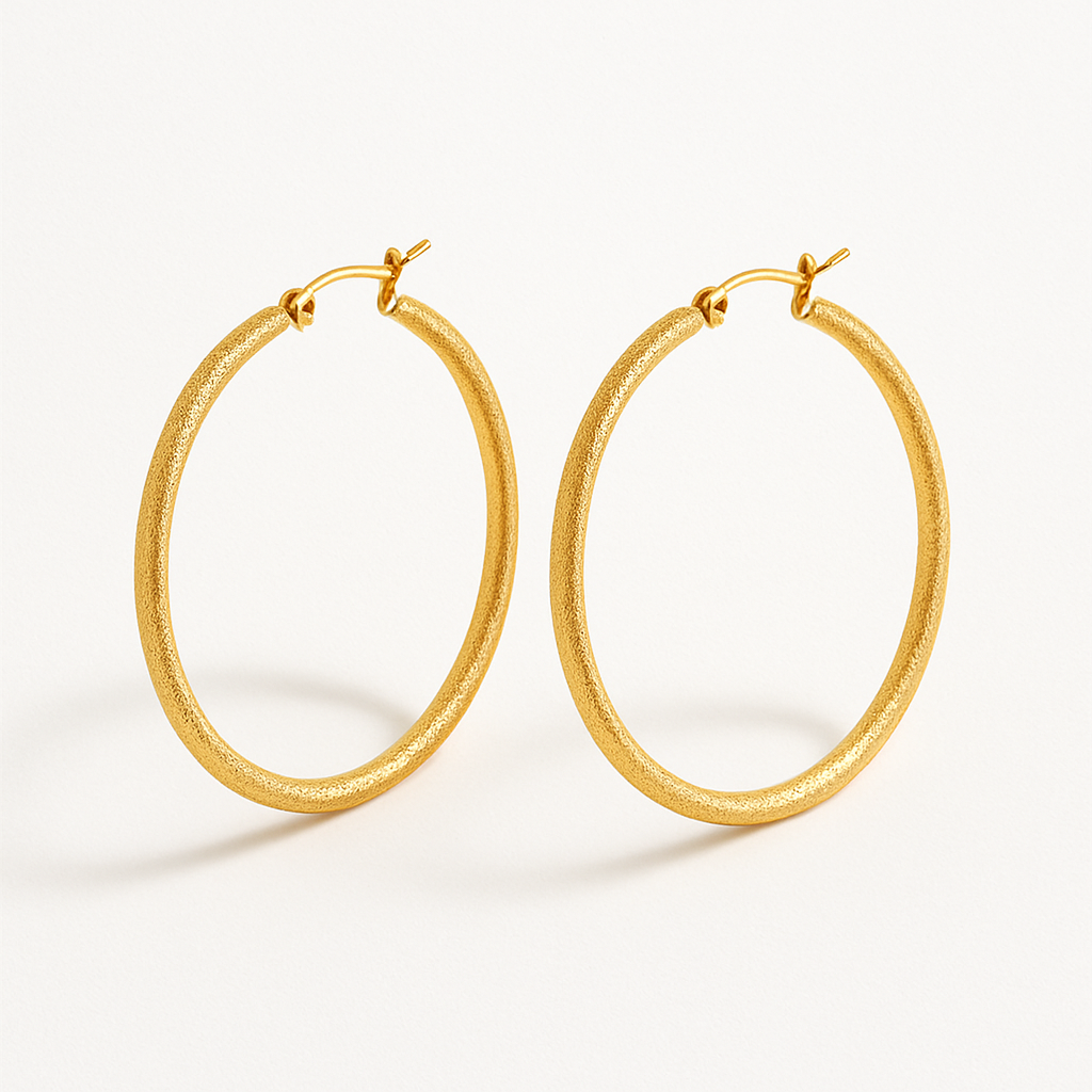 Delicate hoop earrings with a starry sky effect – 5cm silver circle for women