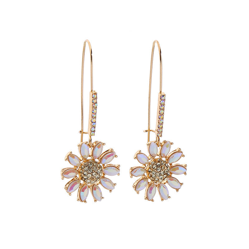 Niche Light Luxury – Boucles d’Oreilles Fleur Zircon