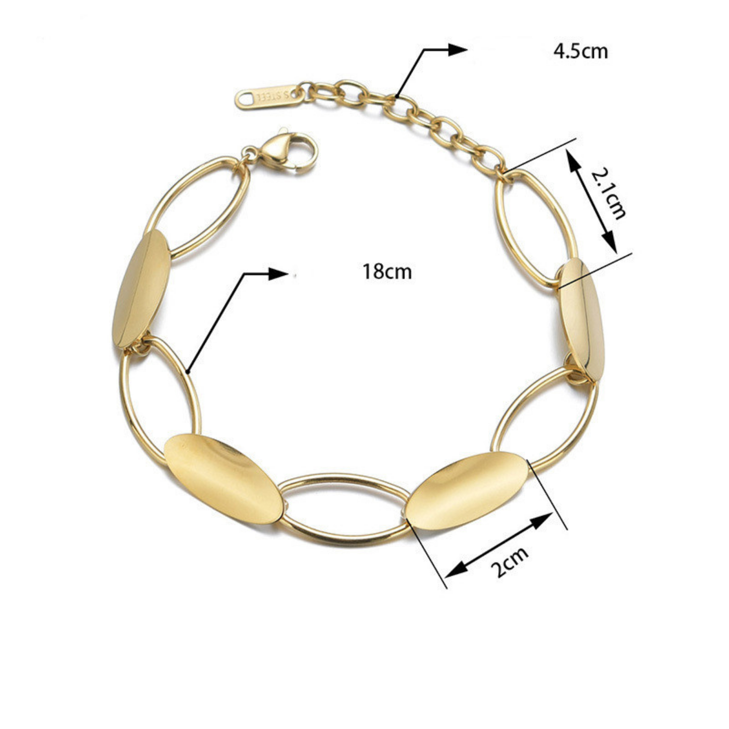 Bracelet Femme Style Urbain - Acier Inoxydable, Tendance Hip-hop Européenne & Américaine