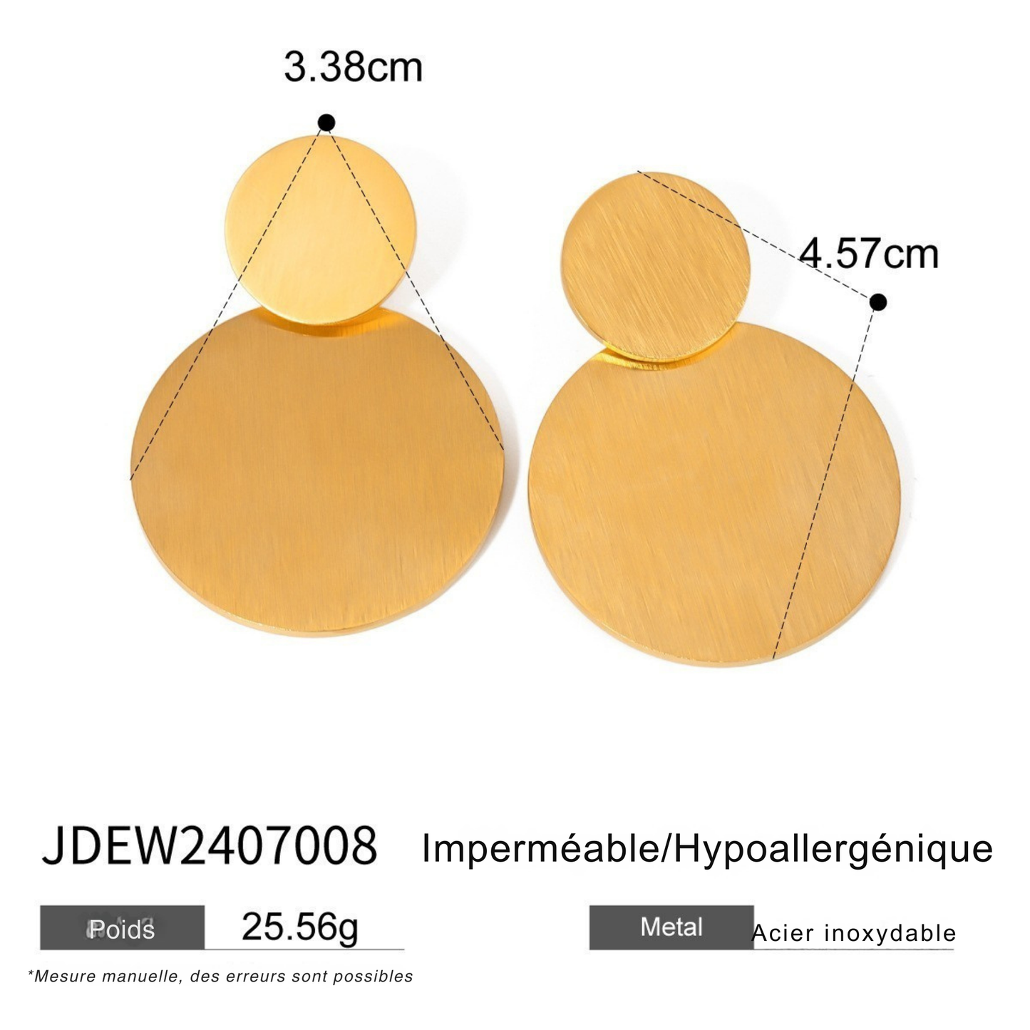 Boucles d’Oreilles Clous Cercle – Acier Inoxydable Géométrique Chic