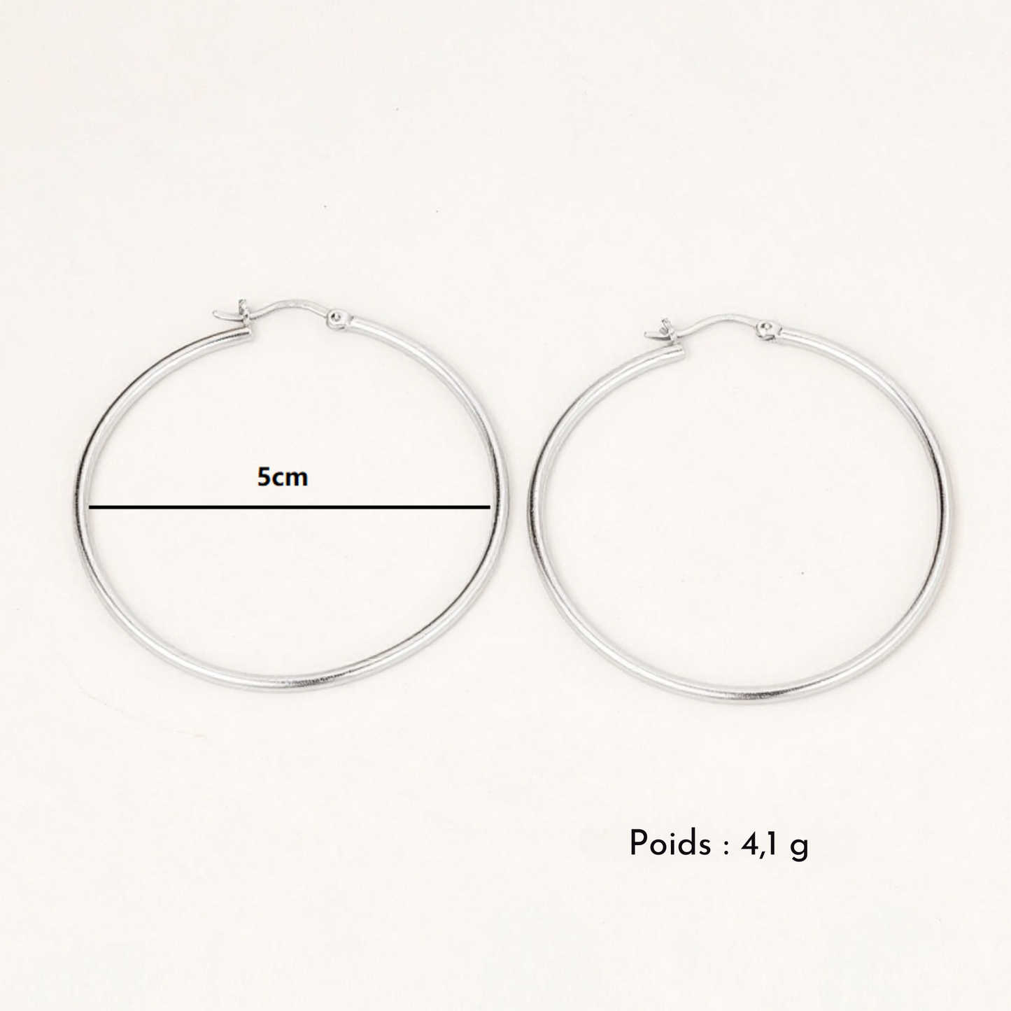 Boucles d’oreilles créoles élégantes en argent 925 et plaqué or 18K – Design géométrique classique pour femme