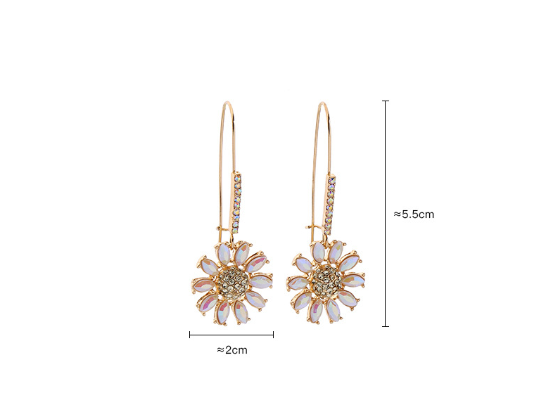 Niche Light Luxury – Boucles d’Oreilles Fleur Zircon