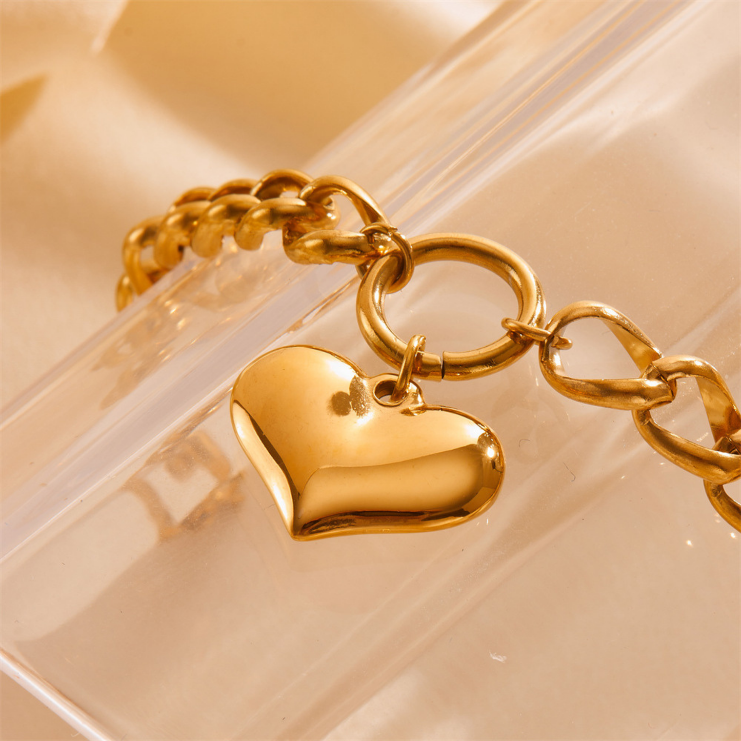 Bracelet Cœur en Acier Titane – Style Punk Chic & Tendance Rétro