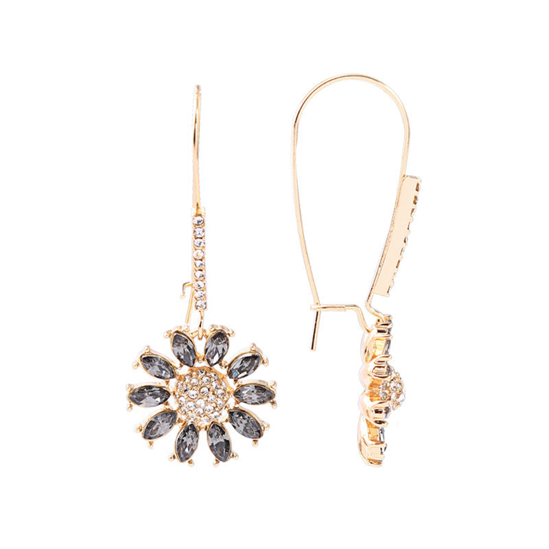Niche Light Luxury – Boucles d’Oreilles Fleur Zircon