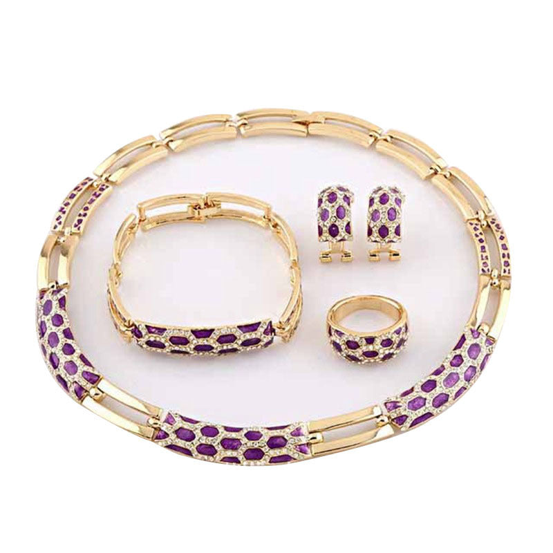 Parure chaîne serpent plaquée or – Élégance européenne et américaine