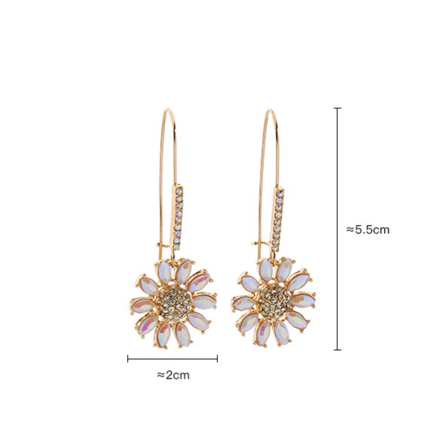 Niche Light Luxury – Boucles d’Oreilles Fleur Zircon