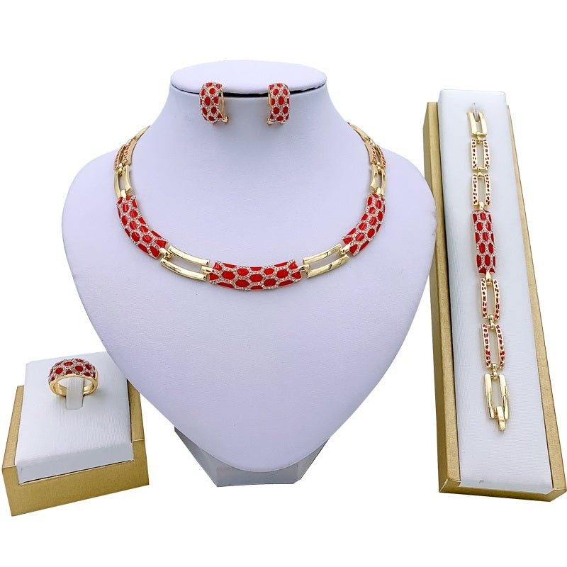 Parure chaîne serpent plaquée or – Élégance européenne et américaine