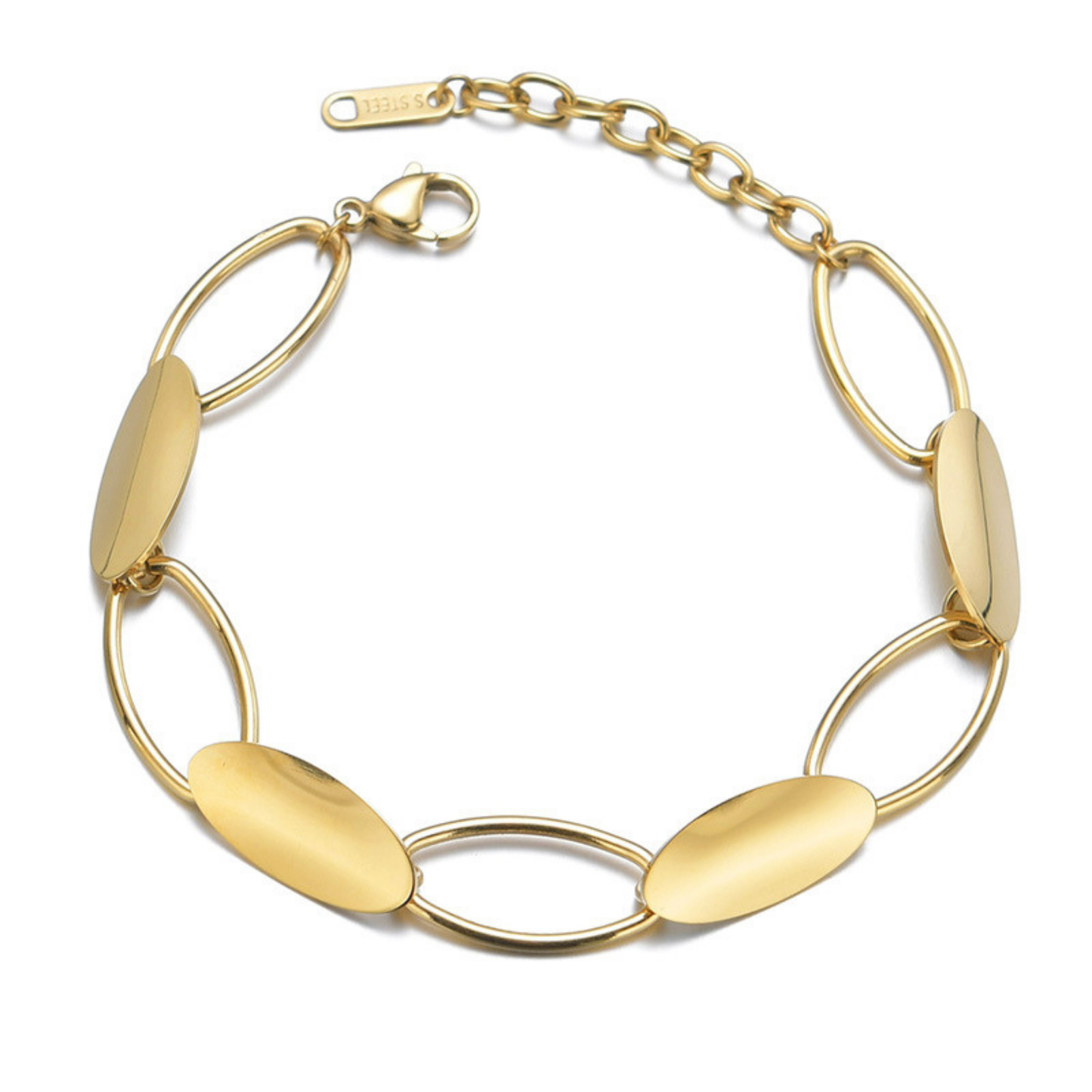 Bracelet Femme Style Urbain - Acier Inoxydable, Tendance Hip-hop Européenne & Américaine