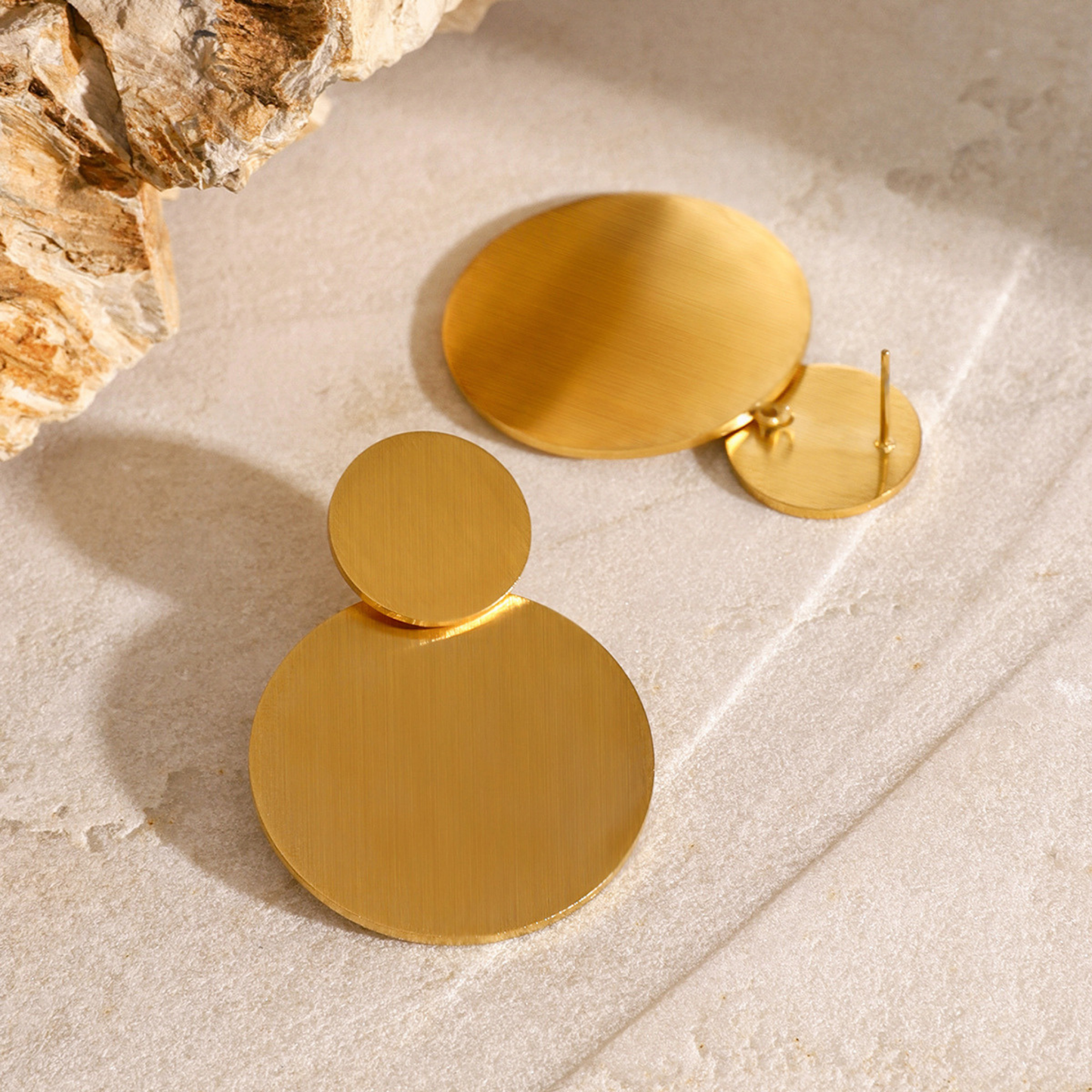 Boucles d’Oreilles Clous Cercle – Acier Inoxydable Géométrique Chic