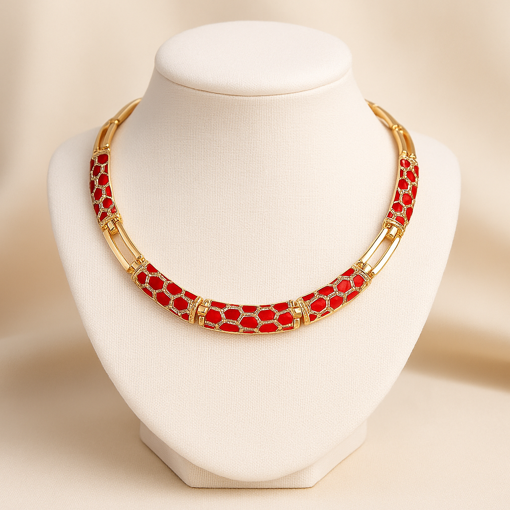 Parure chaîne serpent plaquée or – Élégance européenne et américaine