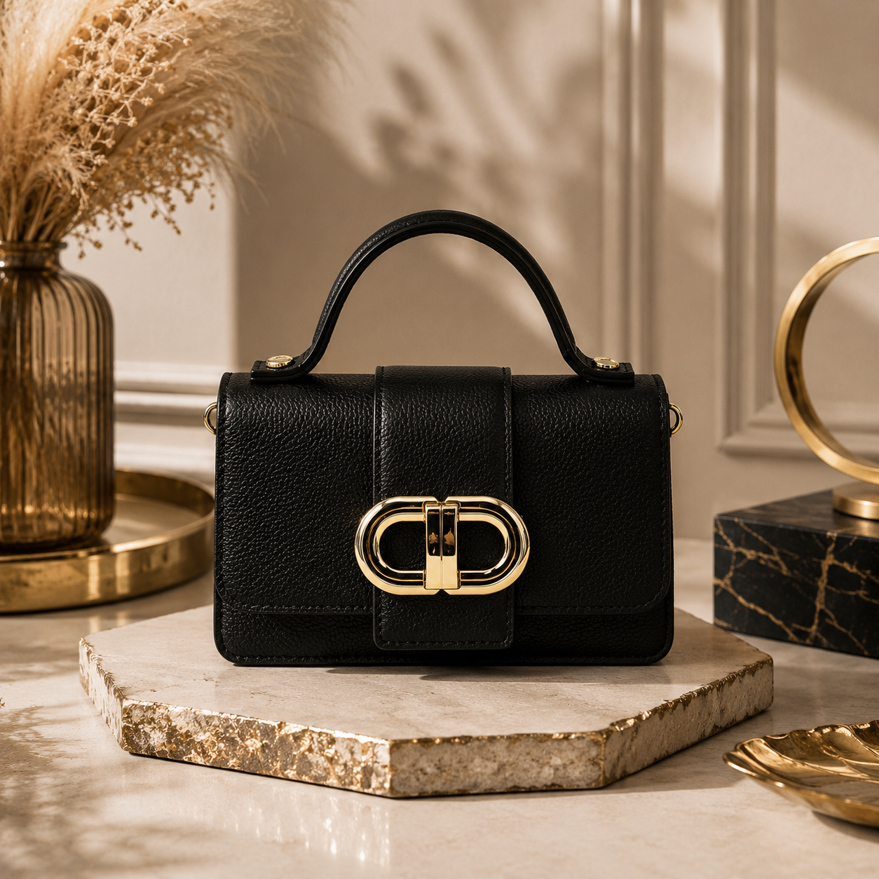 Sac Bandoulière MINI Femme Cuir Italien – Suie Valentin