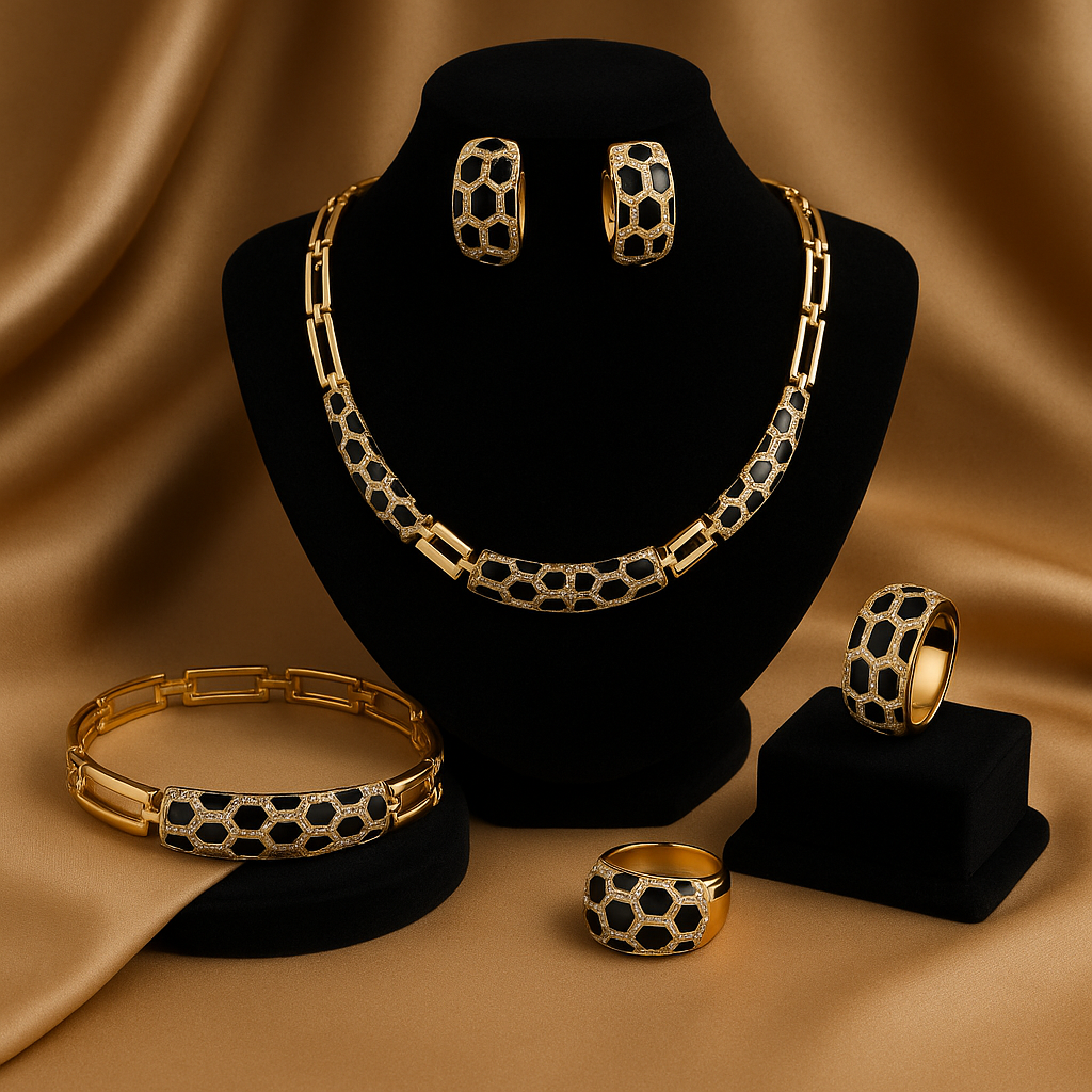 Parure chaîne serpent plaquée or – Élégance européenne et américaine