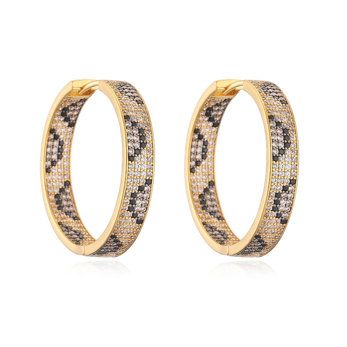 Boucles d’oreilles & bague imprimé léopard style serpent