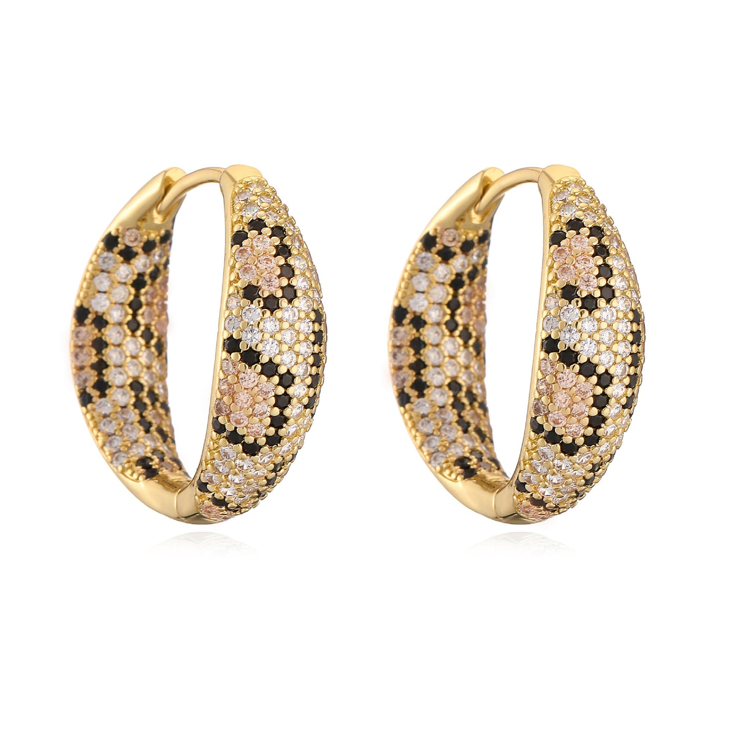 Boucles d’oreilles & bague imprimé léopard style serpent
