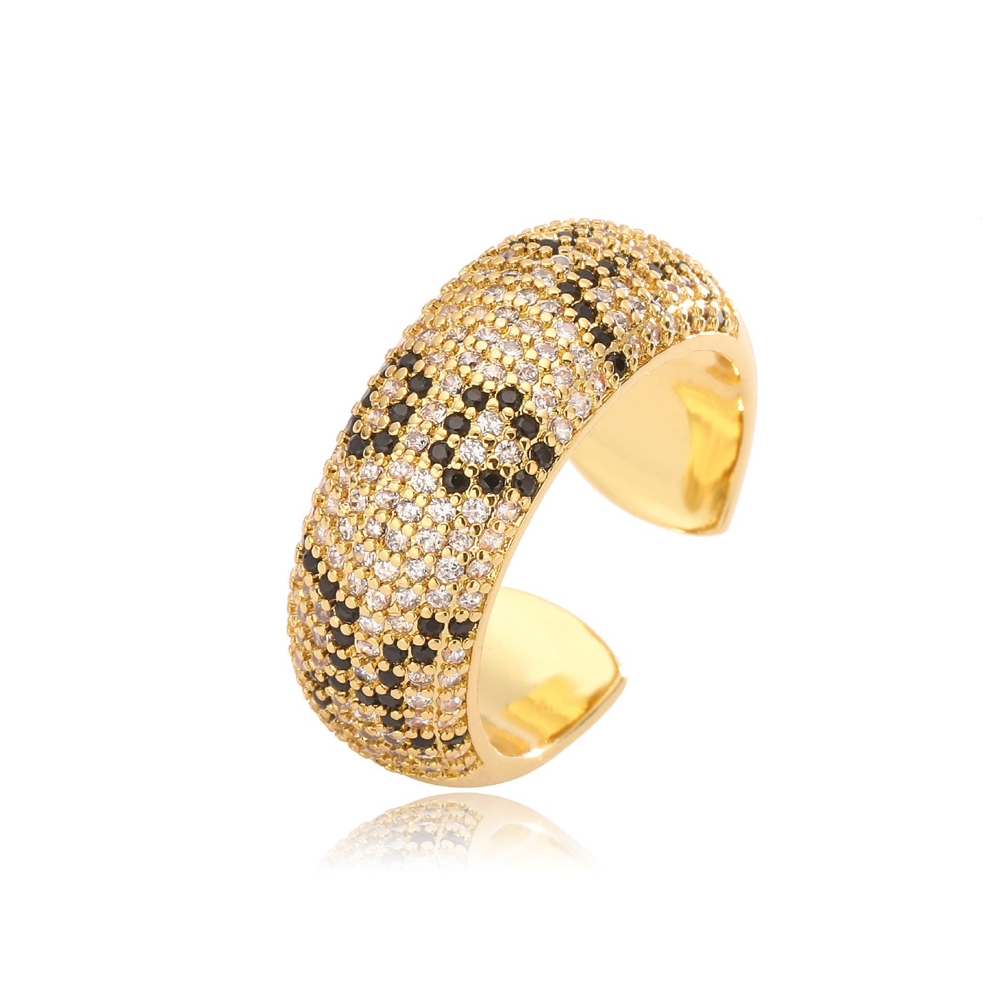 Boucles d’oreilles & bague imprimé léopard style serpent