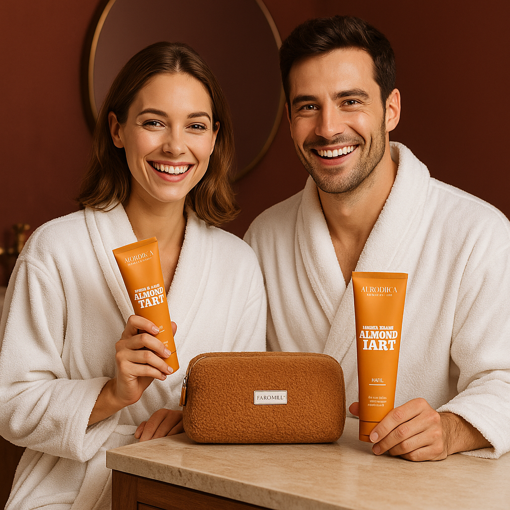 Coffret Soin Mixte "Almond Tart "Aurodhea – Duo Corps Hydratant : Gommage + Crème - N°BSET002