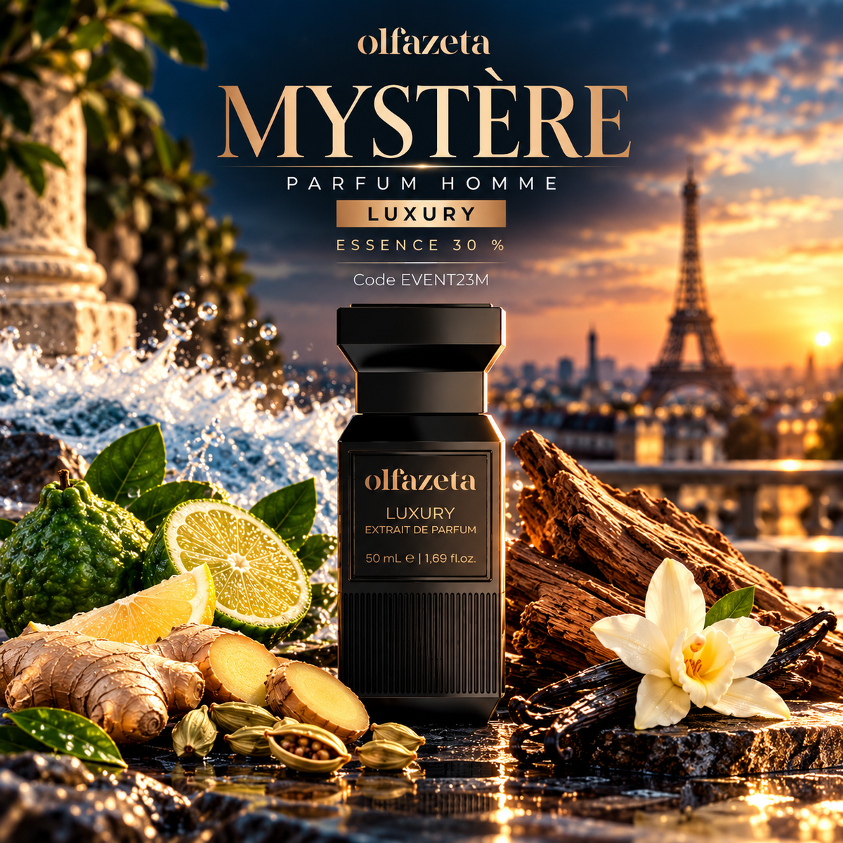 MYSTÈRE | Parfum Homme Frais Épicé Boisé – EVENT23M