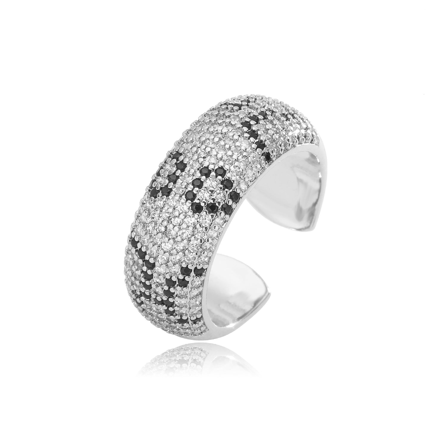 Boucles d’oreilles & bague imprimé léopard style serpent