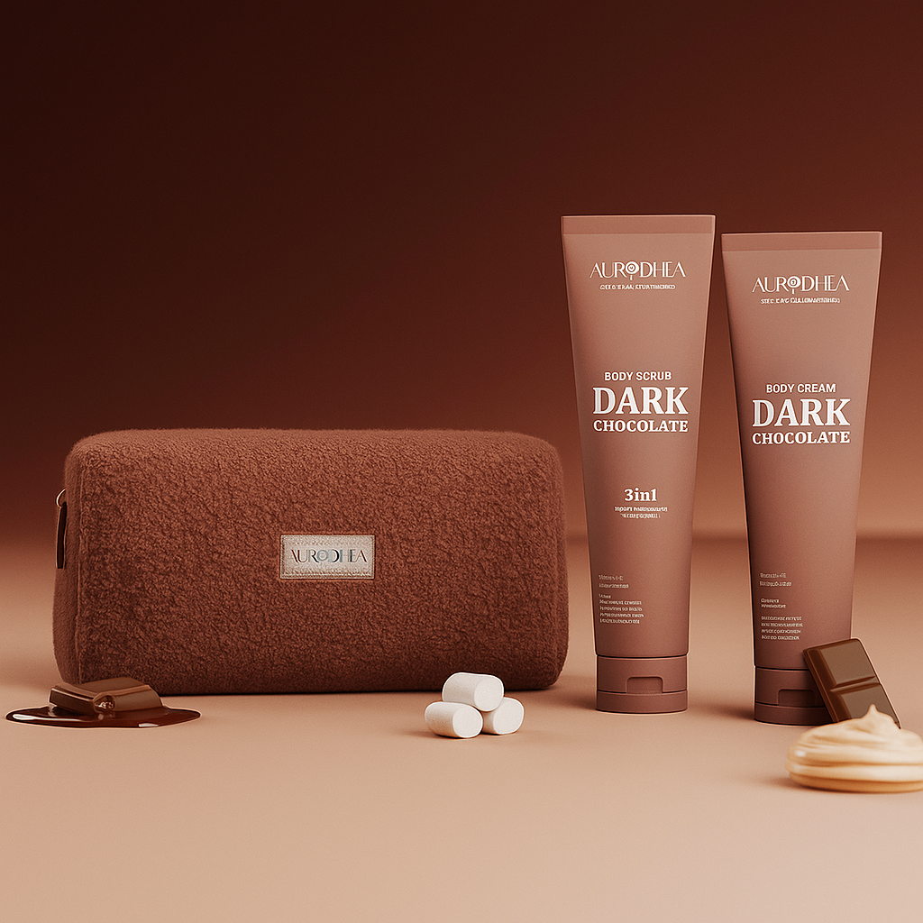 Coffret Soin Homme - Combo Corps "Dark Chocolate”  Hydratant Gommage + Crème - N°BSET003