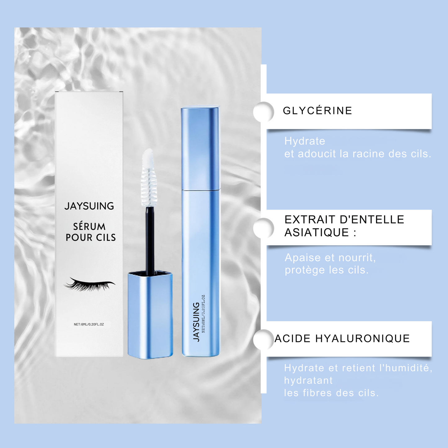 Sérum Croissance Cils JAYSUING – Longueur, Densité & Hydratation
