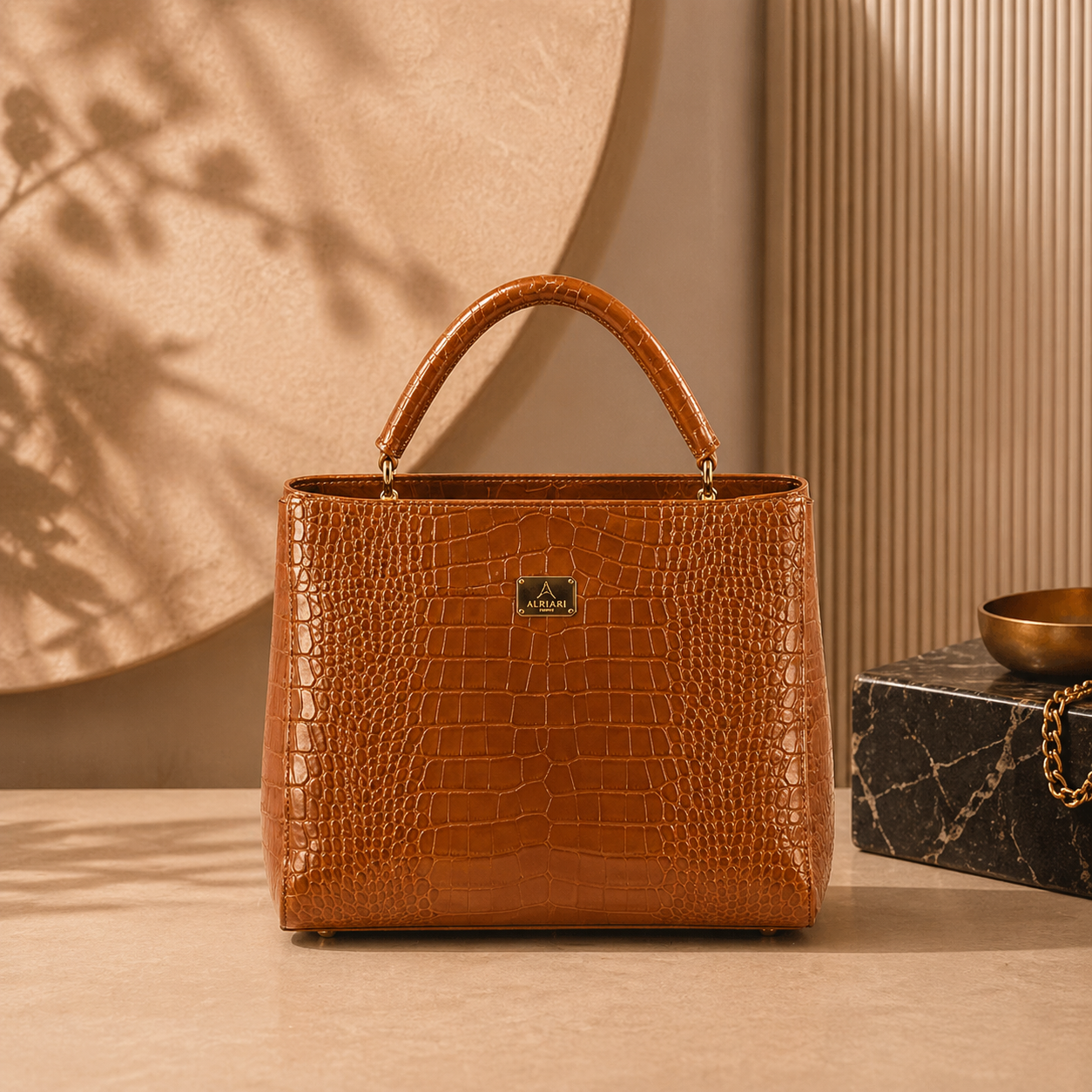 Sac Navona Crocco en cuir effet crocodile – Fabriqué en Italie