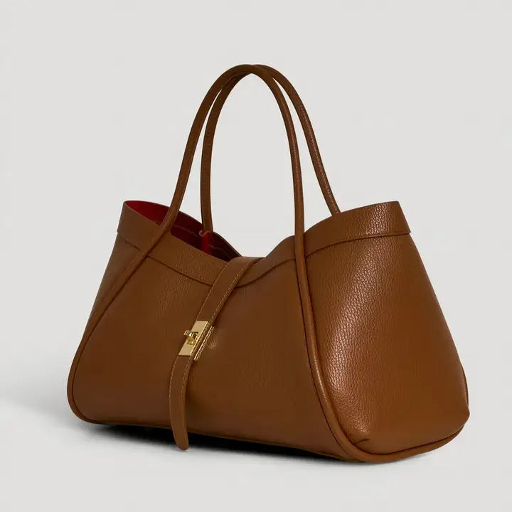 Sac en Cuir Véritable Fabriqué en Italie Élégant 45x25x20cm