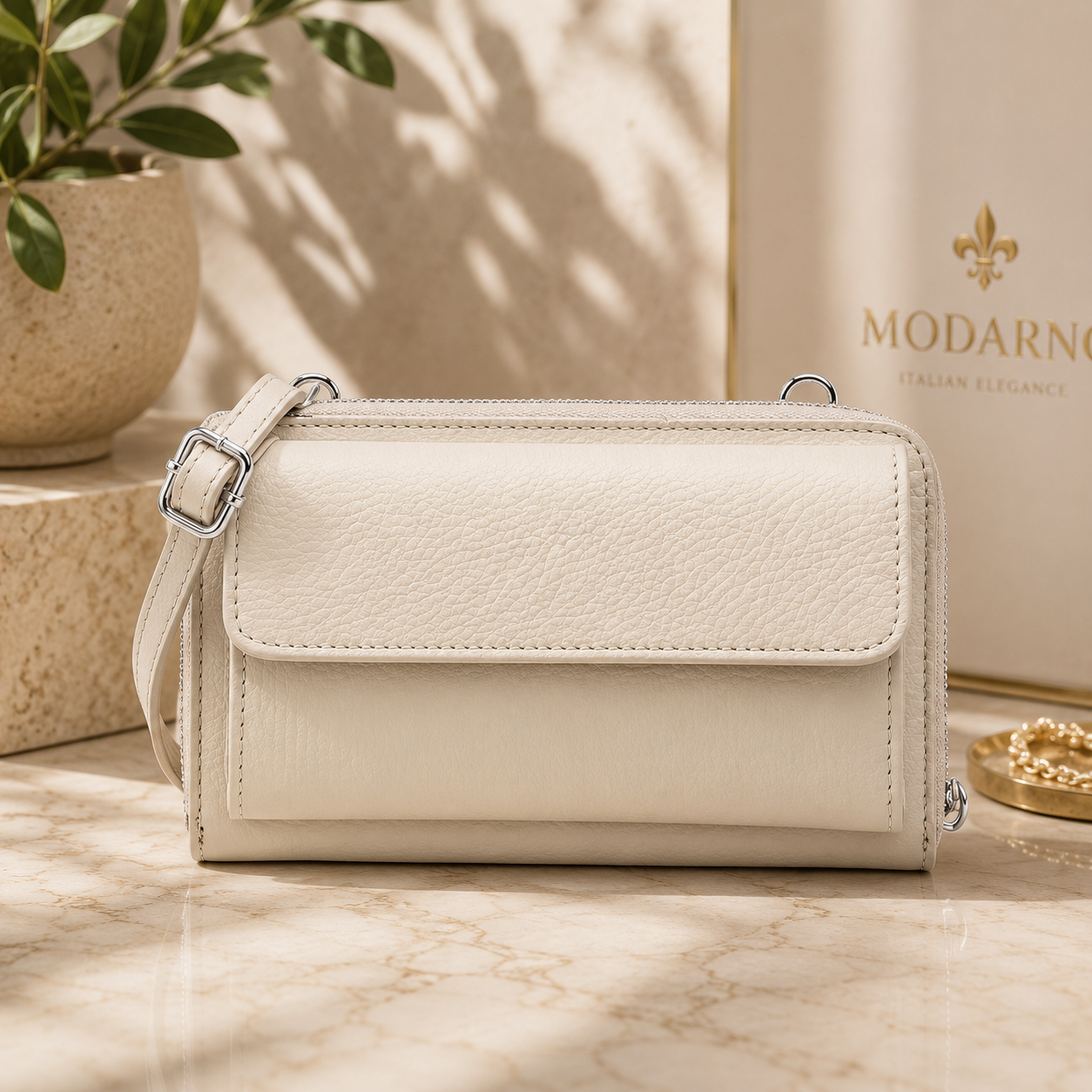 Sac Téléphone Modarno en Cuir Véritable Italien