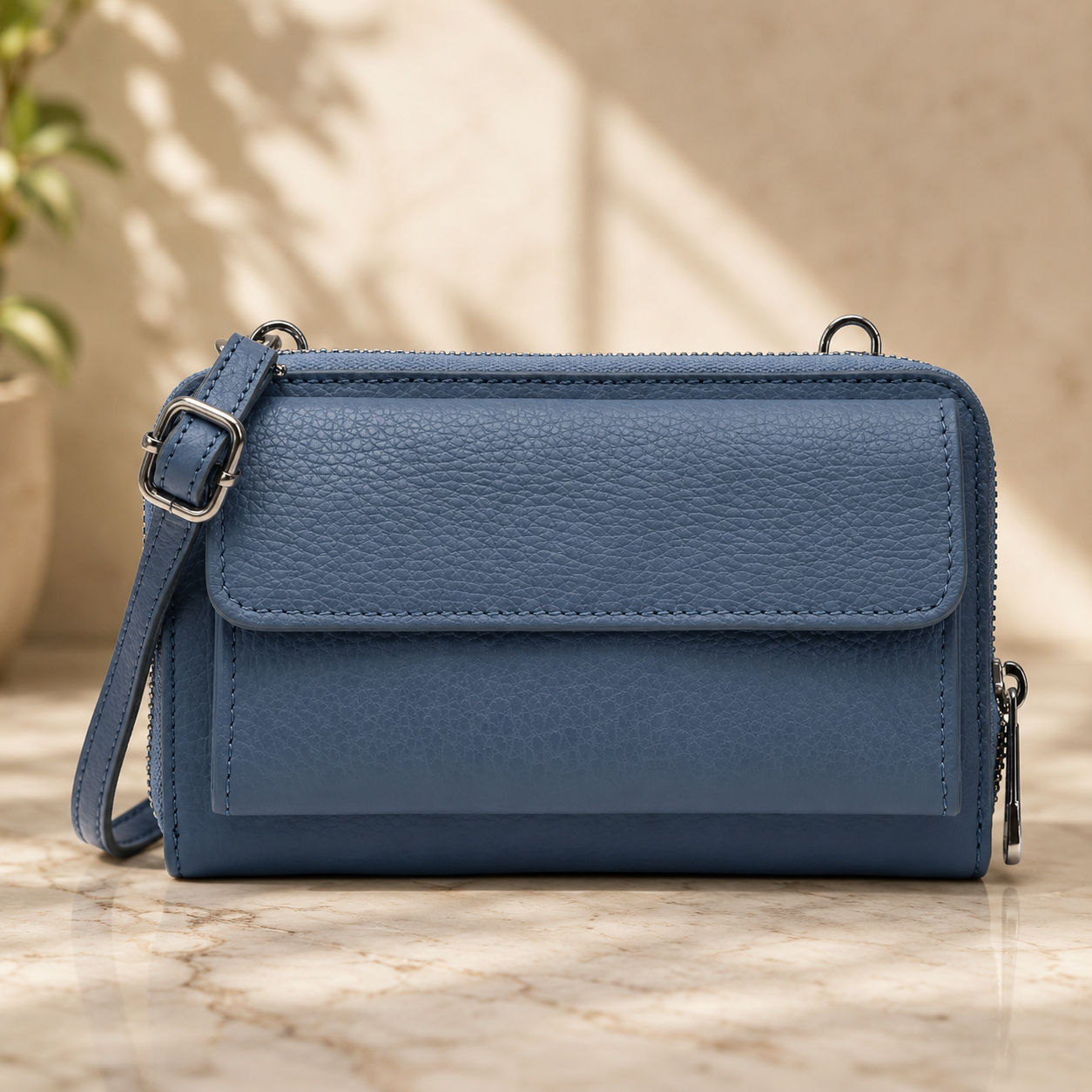 Sac Téléphone Modarno en Cuir Véritable Italien