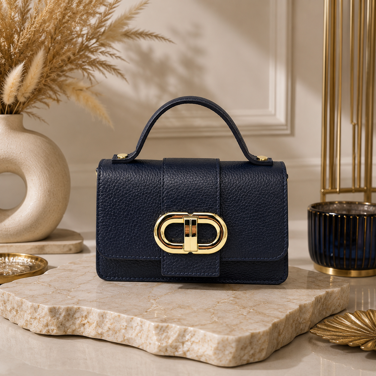 Sac Bandoulière MINI Femme Cuir Italien – Suie Valentin