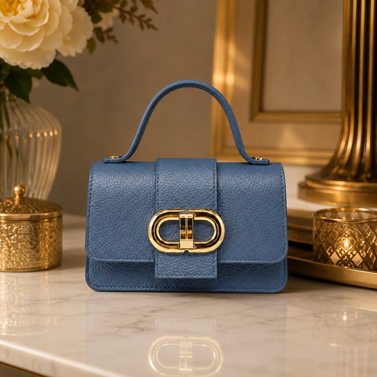 Sac Bandoulière MINI Femme Cuir Italien – Suie Valentin