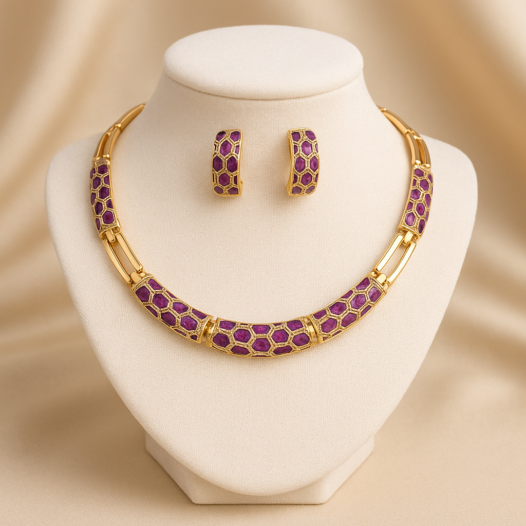 Parure chaîne serpent plaquée or – Élégance européenne et américaine