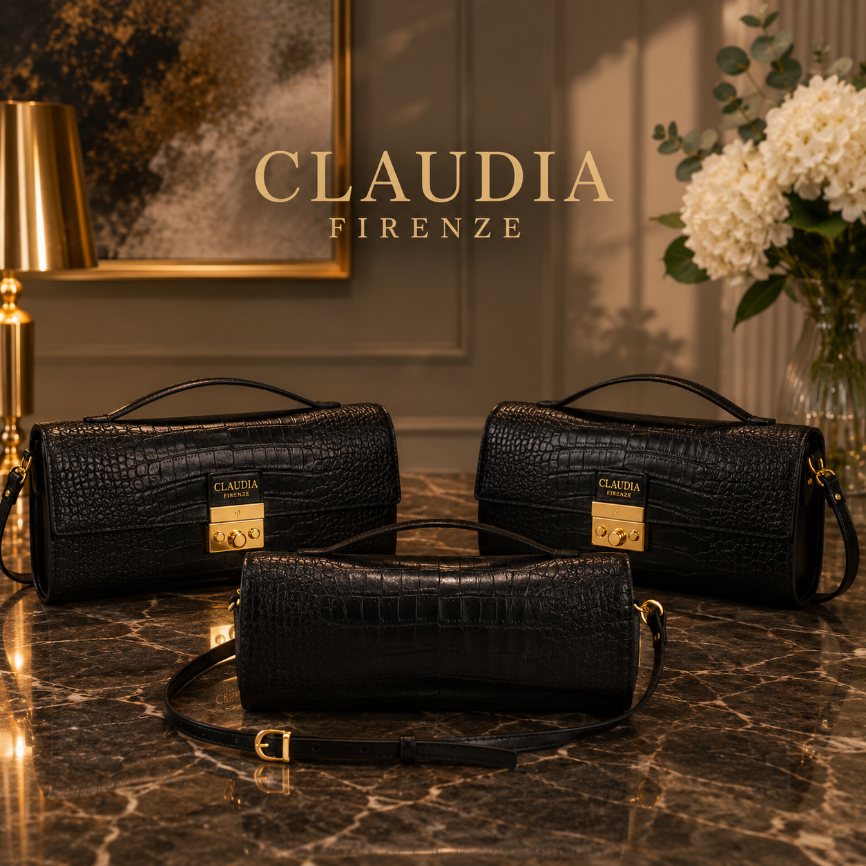 Sac Matilde Coco Noir en Cuir Italien – Claudia Firenze