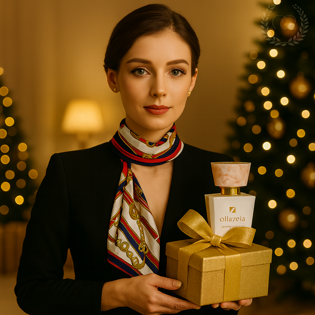 Coffret Cadeau Luxe – Foulard Carré en Soie 70×70 & Parfum Femme