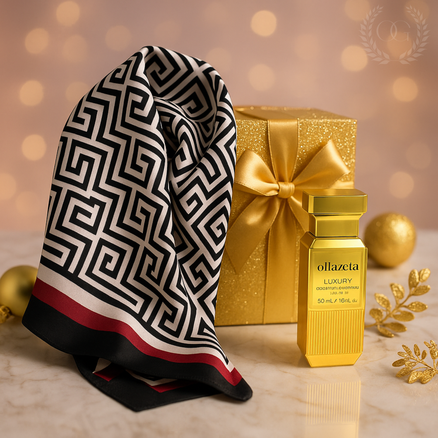 Coffret Cadeau Luxe – Foulard Haute Qualité Motif Léopard & Parfum luxury