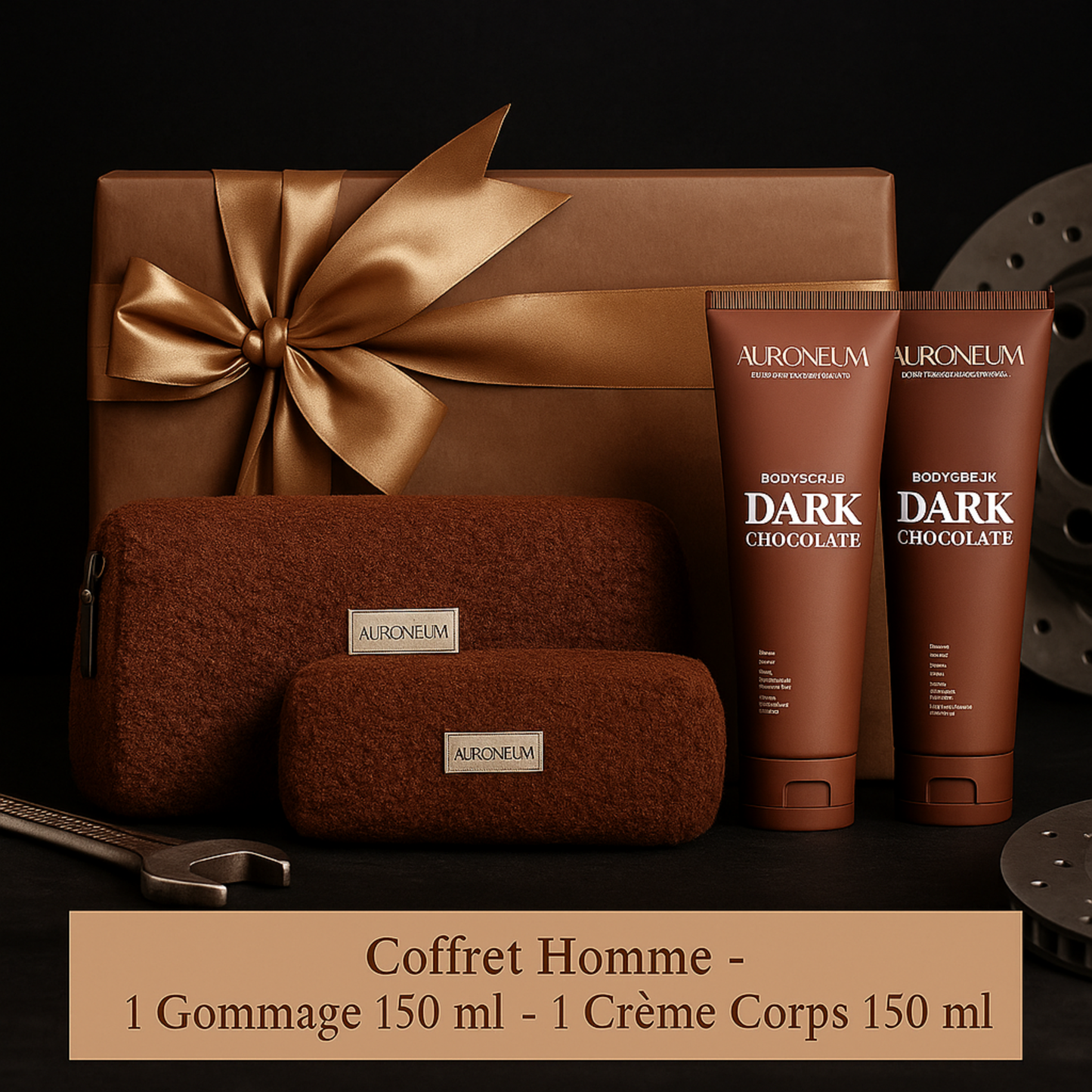 Coffret Soin Homme - Combo Corps "Dark Chocolate”  Hydratant Gommage + Crème - N°BSET003