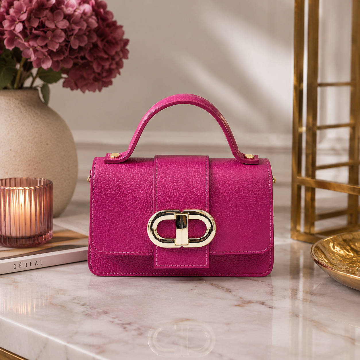 Sac Bandoulière MINI Femme Cuir Italien – Suie Valentin