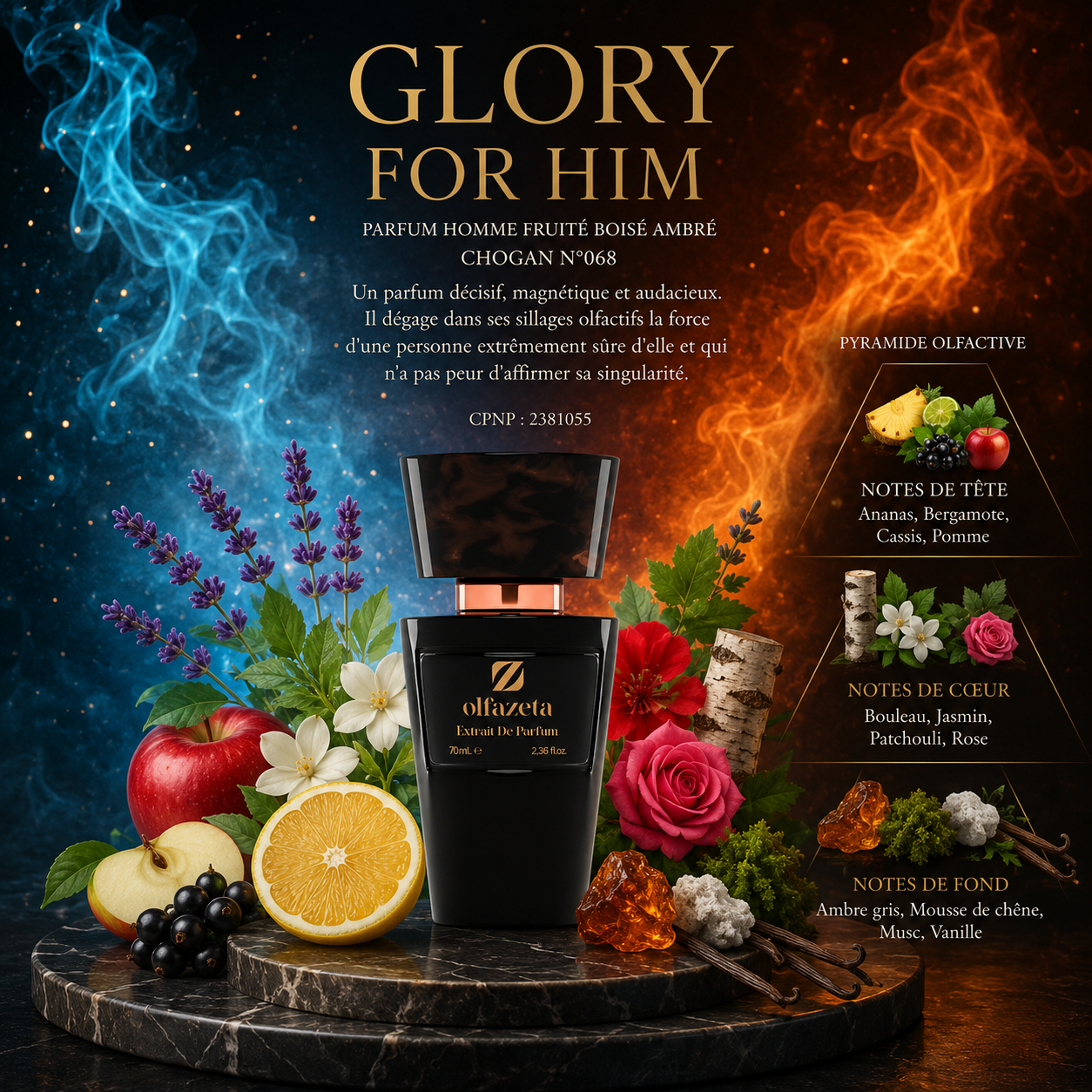 GLORY FOR HIM | Parfum Homme Fruité Boisé Ambré – Chogan N°068