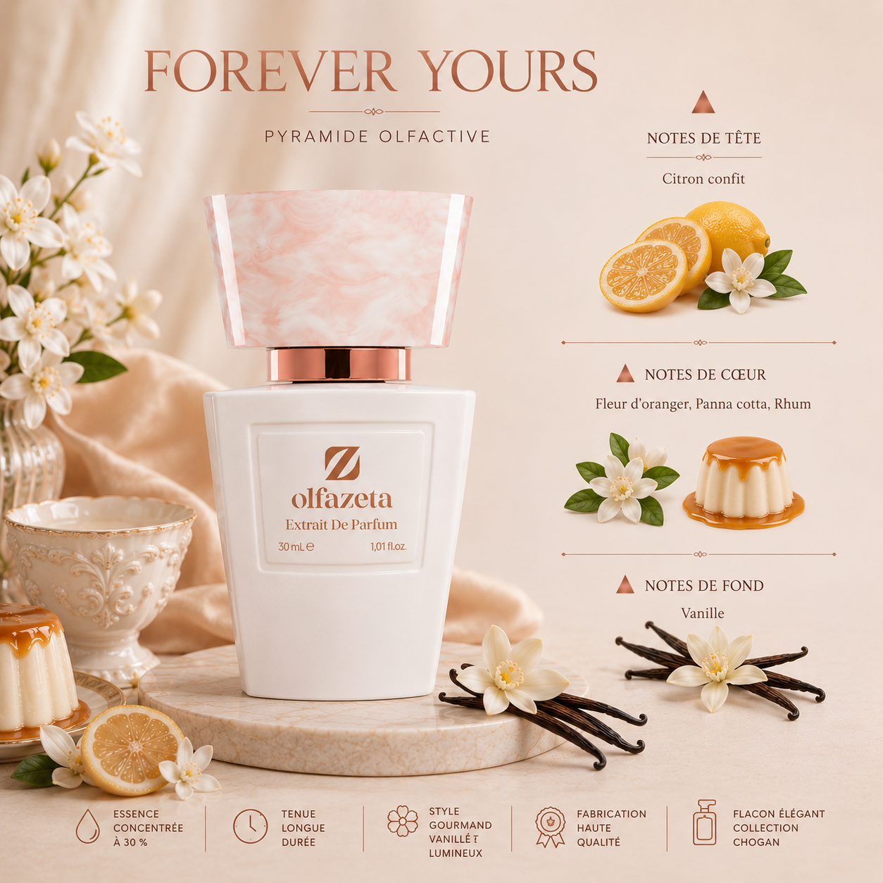 FOREVER YOURS – Parfum Femme Gourmand Vanillé Lumineux | Chogan N°145