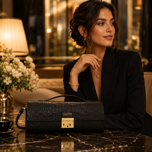 Sac Matilde Coco Noir en Cuir Italien – Claudia Firenze