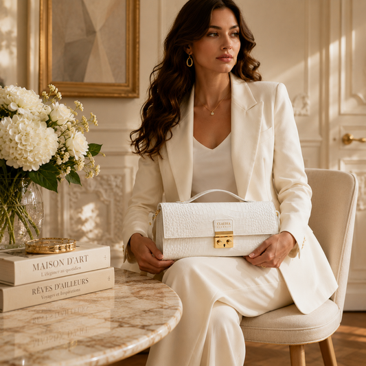 Sac Matilde Coco Blanc en Cuir Italien – Claudia Firenze