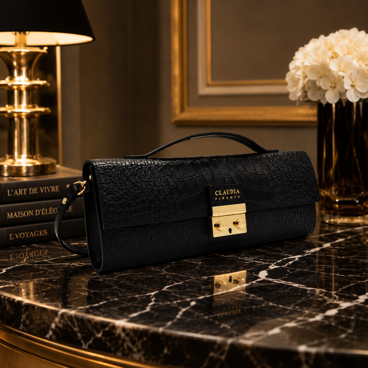 Sac Matilde Coco Noir en Cuir Italien – Claudia Firenze