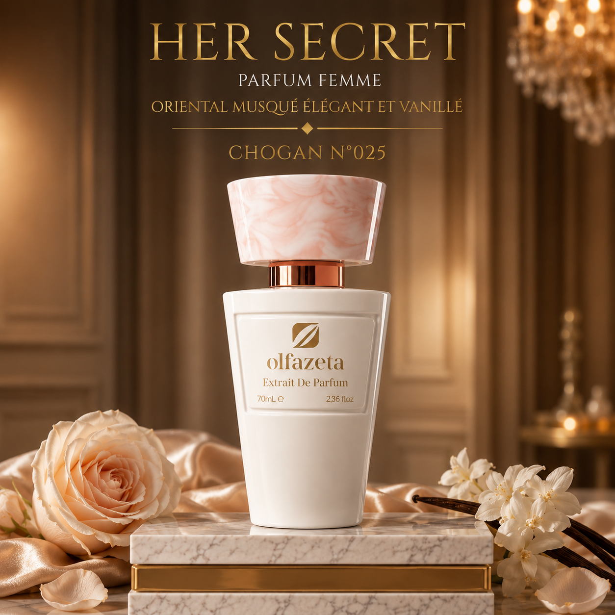 HER SECRET- Parfum Femme Oriental Musqué Élégant et Vanillé I Chogan N°025