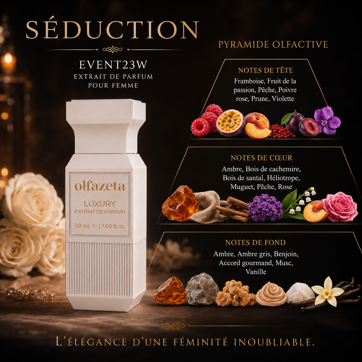 SÉDUCTION | Parfum Femme Fruité Boisé Vanillé – EVENT23W