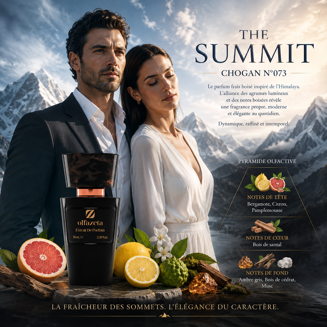 THE SUMMIT | Parfum Unisexe Boisé Hespéridé Musqué – Chogan N°073