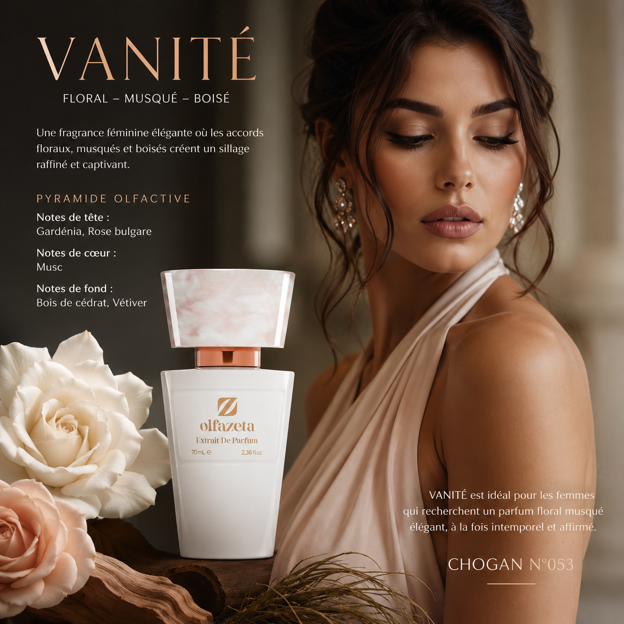 VANITÉ – Parfum Femme Floral Musqué Élégant | Chogan N°053