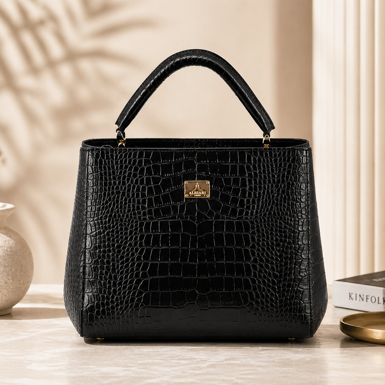 Sac Navona Crocco en cuir effet crocodile – Fabriqué en Italie