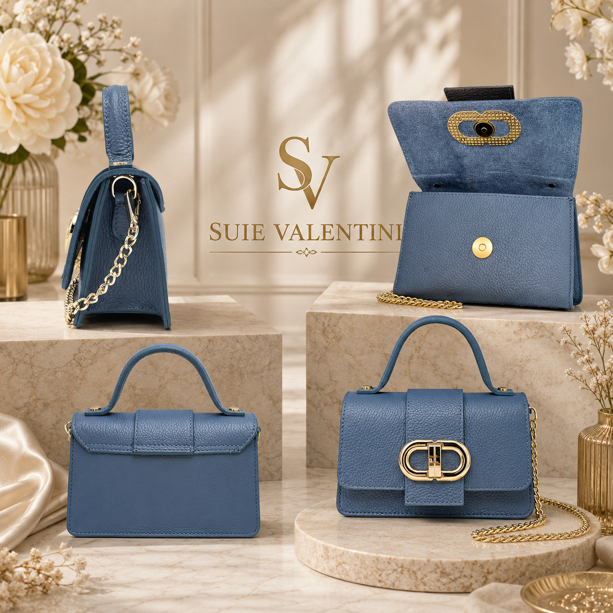 Sac Bandoulière MINI Femme Cuir Italien – Suie Valentin